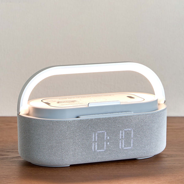 Luminária Multifuncional 5 em 1 Bluetooth e Carregamento Sem Fio