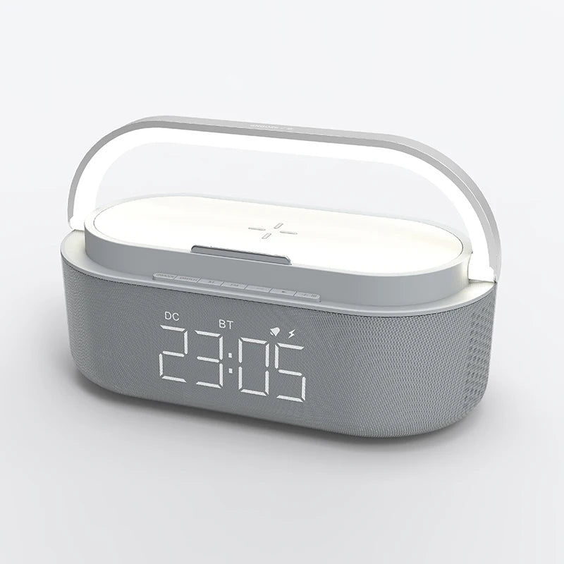 Luminária Multifuncional 5 em 1 Bluetooth e Carregamento Sem Fio