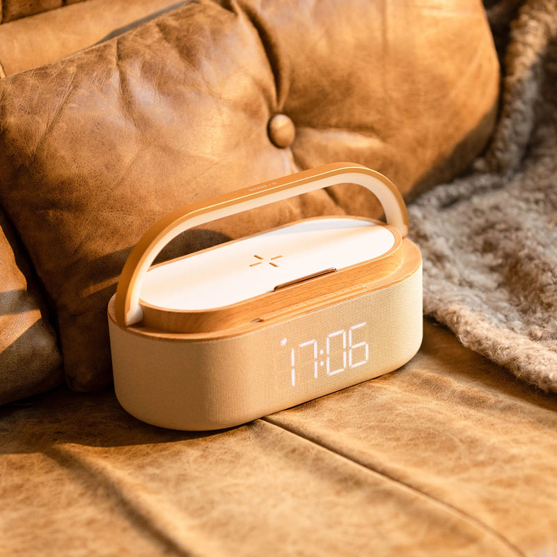 Luminária Multifuncional 5 em 1 Bluetooth e Carregamento Sem Fio