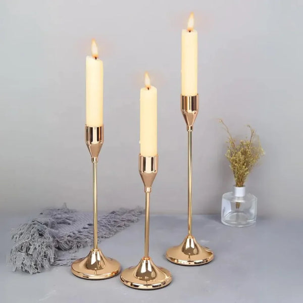 Castiçais de Vela Luxury Dourado 3 Peças - Carioca
