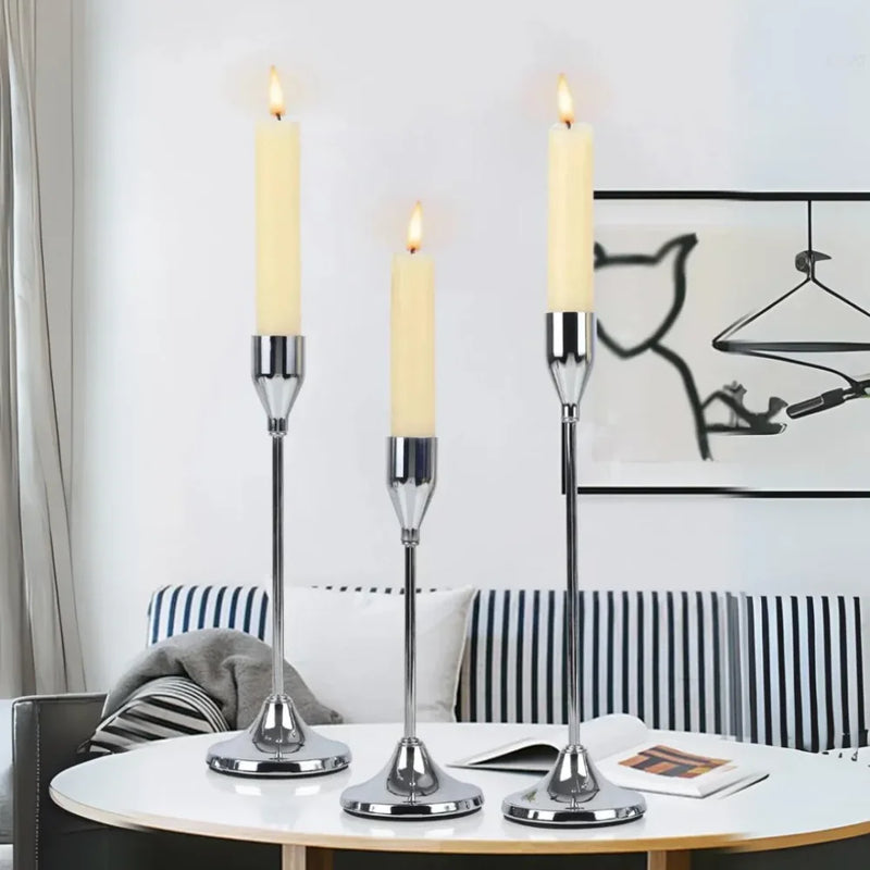 Castiçais de Vela Luxury Dourado 3 Peças - Carioca