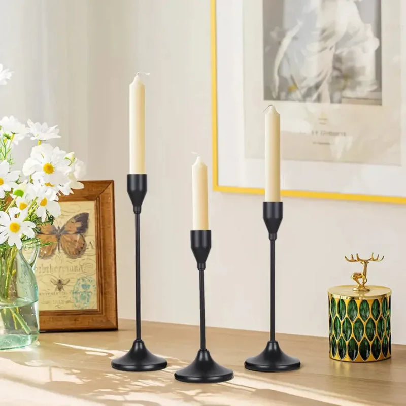 Castiçais de Vela Luxury Dourado 3 Peças - Carioca