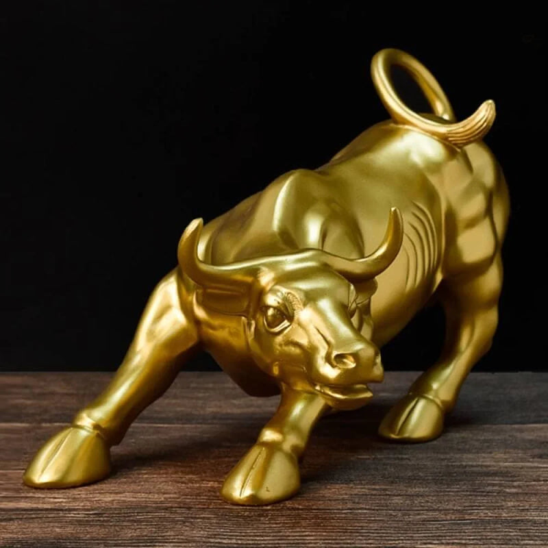 Escultura Touro de Wall Street Dourado - Carioca