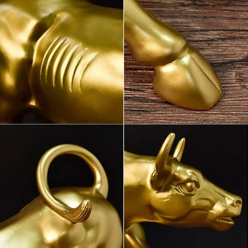 Escultura Touro de Wall Street Dourado - Carioca