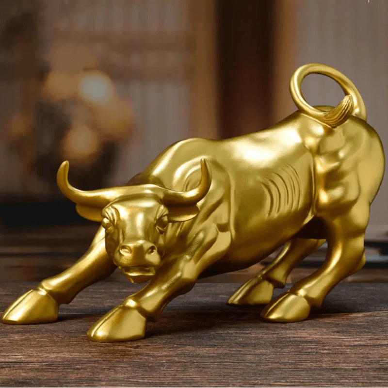 Escultura Touro de Wall Street Dourado - Carioca