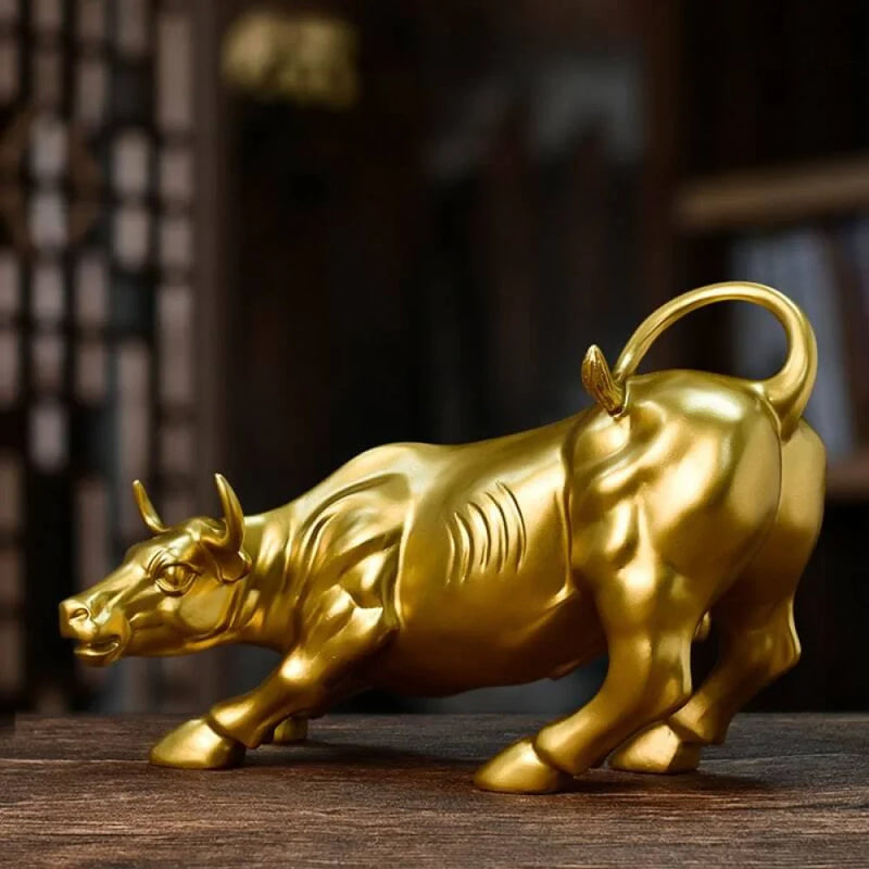 Escultura Touro de Wall Street Dourado - Carioca