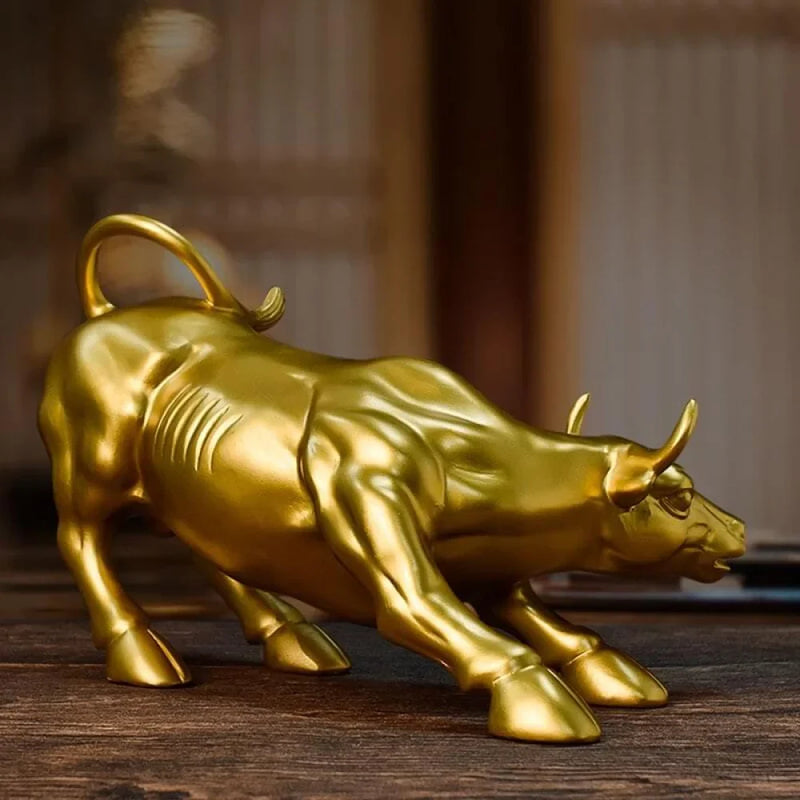 Escultura Touro de Wall Street Dourado - Carioca