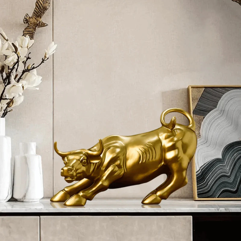 Escultura Touro de Wall Street Dourado - Carioca