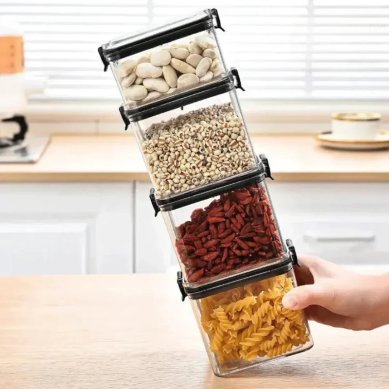 Kit com 3 Porta-Mantimentos com Trava e Vedação - Carioca