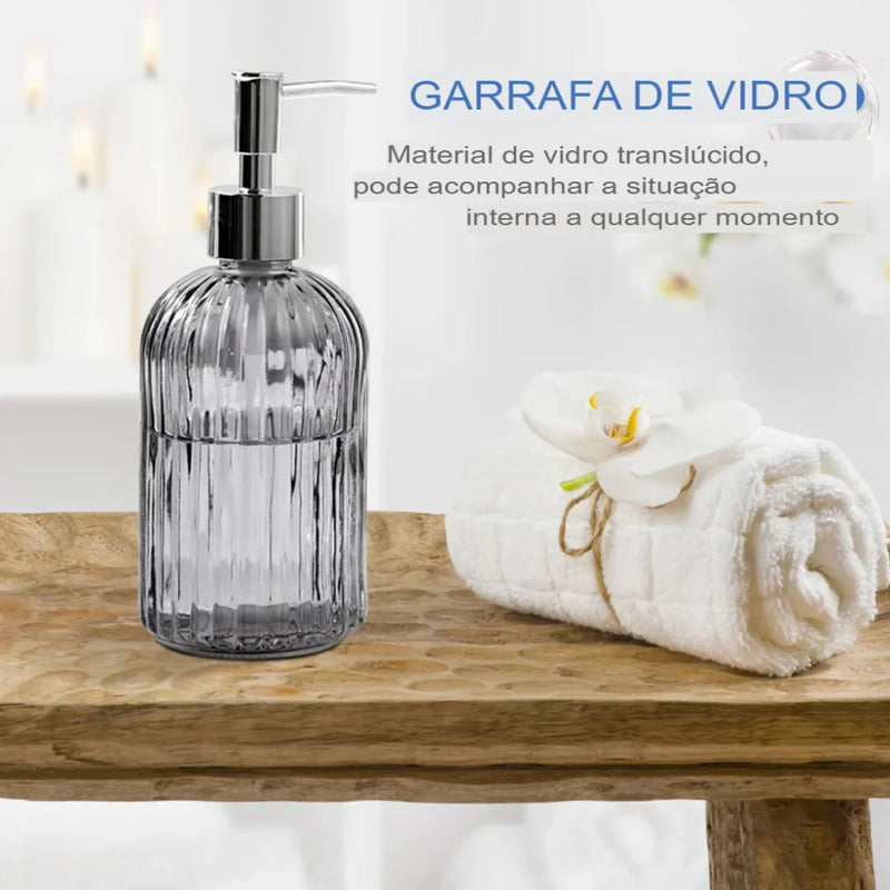 Kit Dispenser de Vidro Para Sabonete Liquido - Carioca