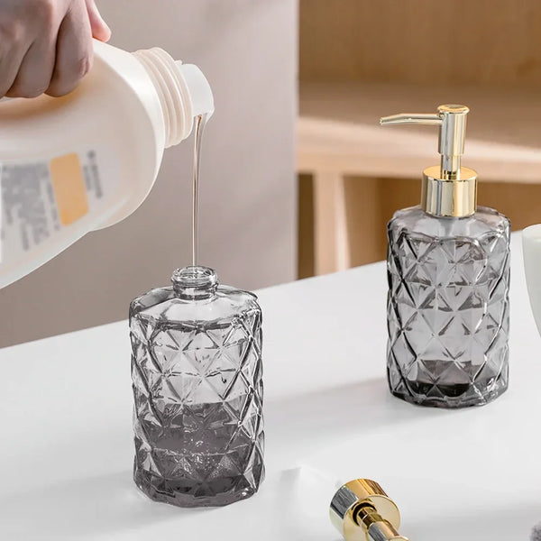 Kit Dispenser de Vidro Para Sabonete Liquido - Carioca