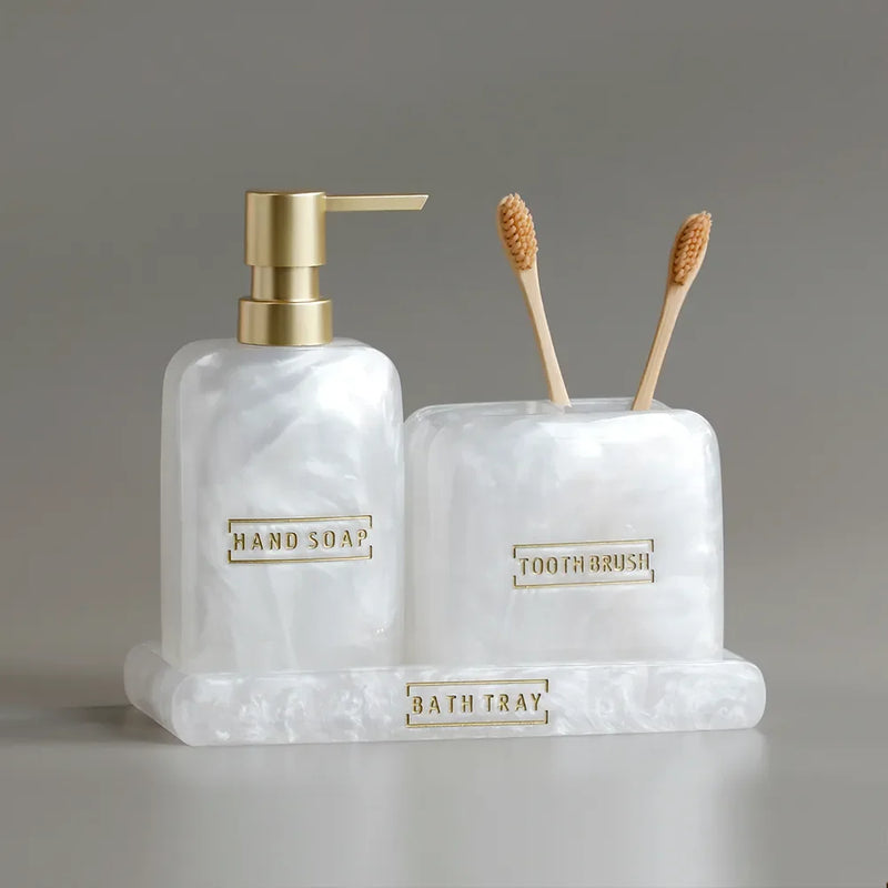 Kit Dispenser Para banheiro Branco Perolado - Carioca