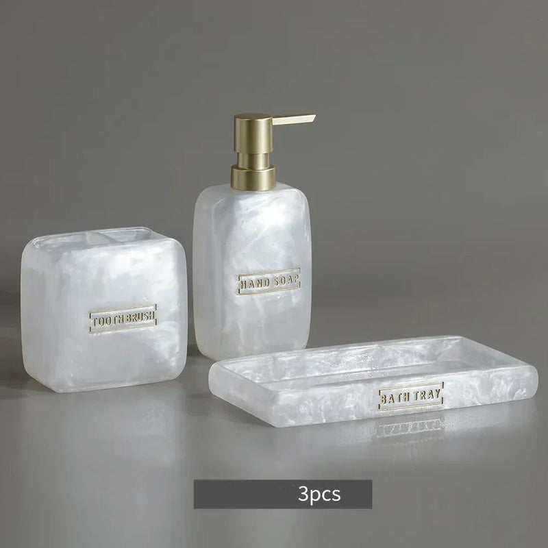 Kit Dispenser Para banheiro Branco Perolado - Carioca