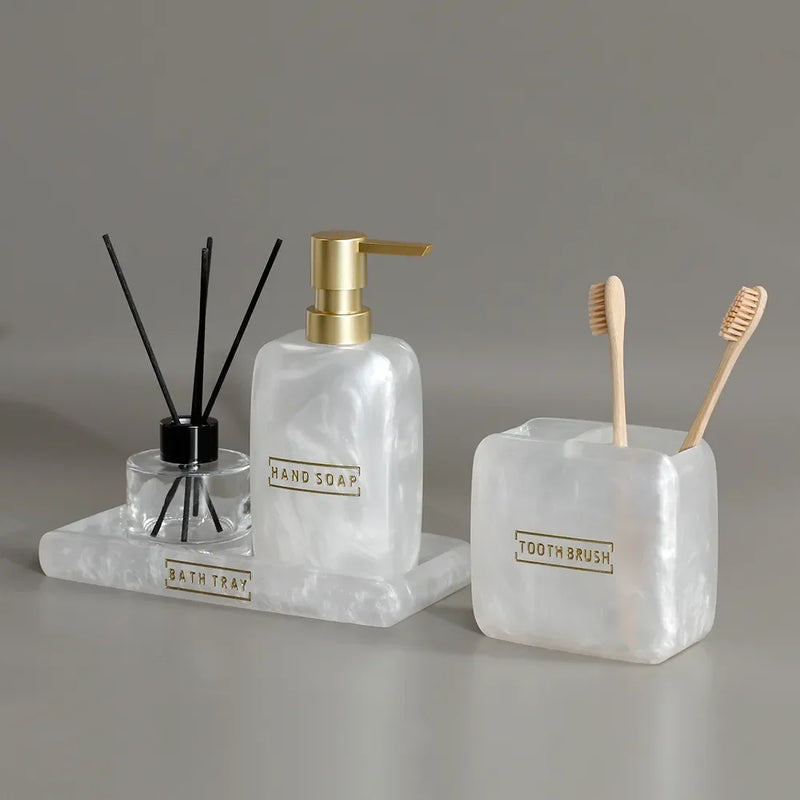 Kit Dispenser Para banheiro Branco Perolado - Carioca