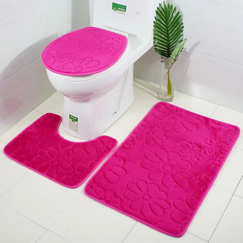Kit Tapetes Para Banheiro e Lavabo 3 Peças - Carioca